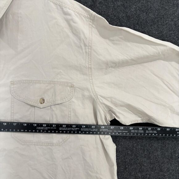 CC Filson Feather Cloth Shirt Men's XL Beige Safari Dual Pockets Outdoors - Picture 7 of 10